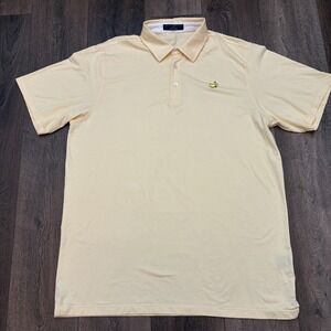 Masters Polo Shirt Mens XL Clubhouse Collection Yellow Striped Augusta National